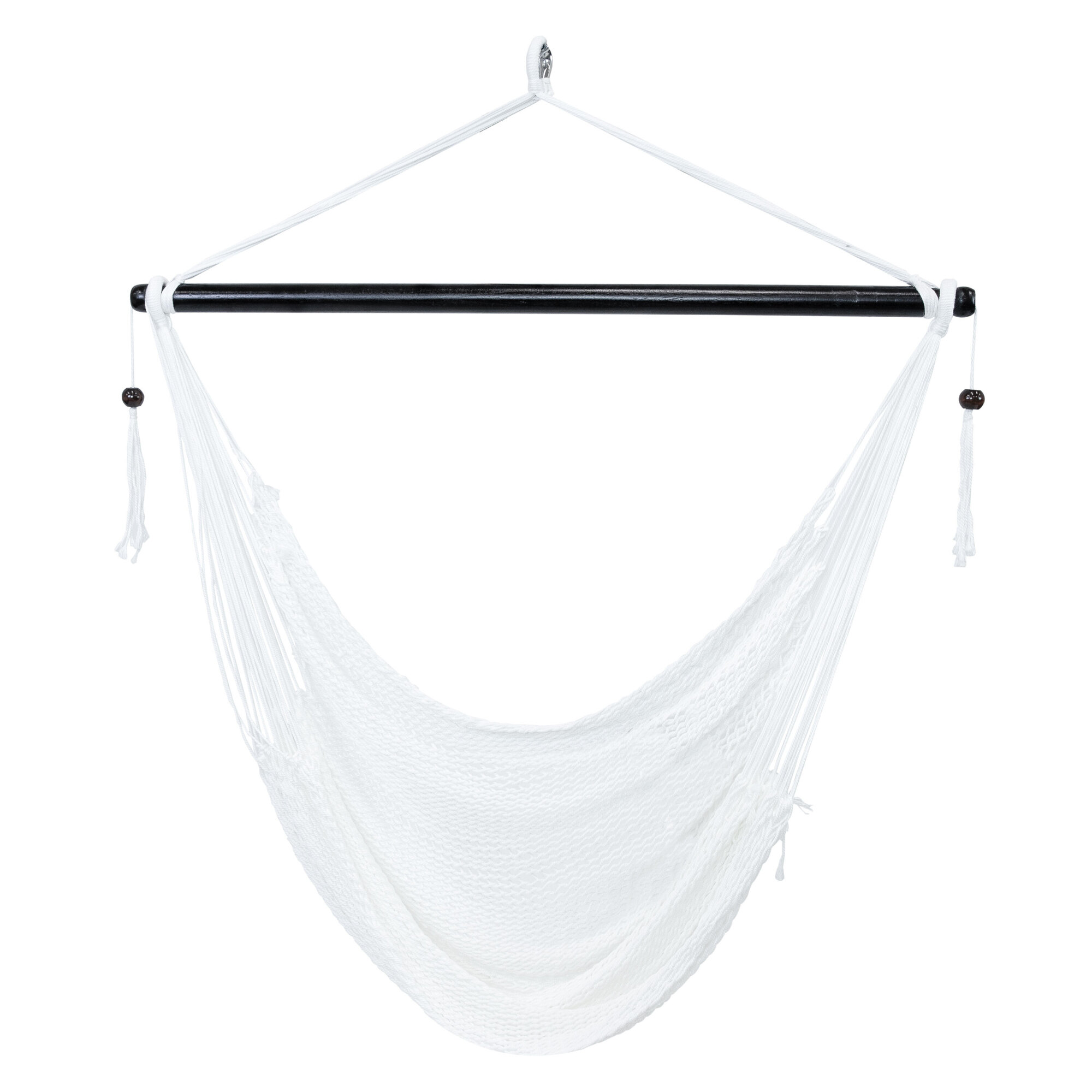 Sunnydaze Decor Caribbean Style Hanging Rope Hammock Chair — Extra Large, 300-Lb. Capacity, White, Model# LY-CHC-NAT